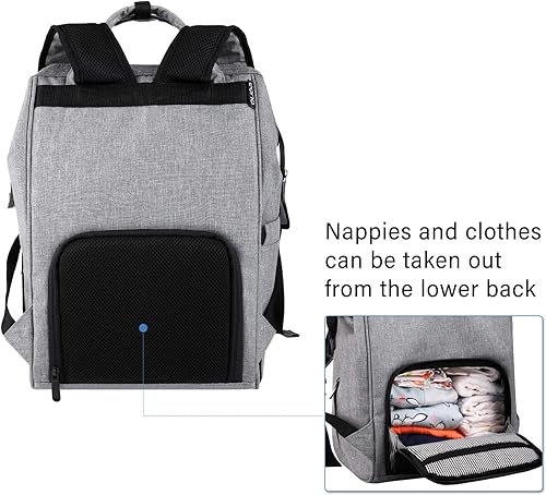 Miniatura 4 de Mochila versátil para pañales grande Elegante mochila impermeable para pañales, bolsa de pañales multifuncional para mamá, Panalera para Bebes 13