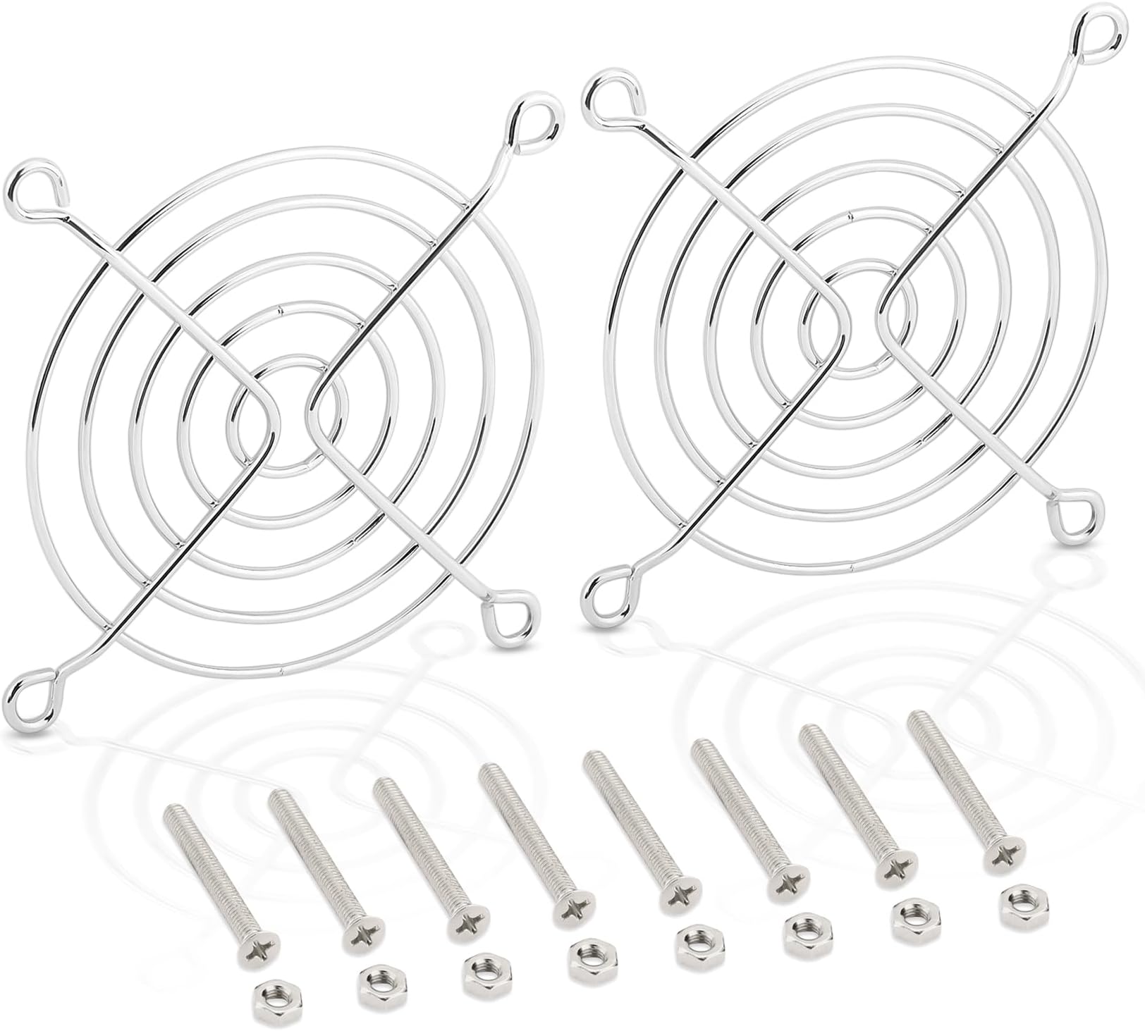 2 Pack Wathai Stainless Steel 80mm Fan Grills with Screw for 80mm Fans PC Fan Protection