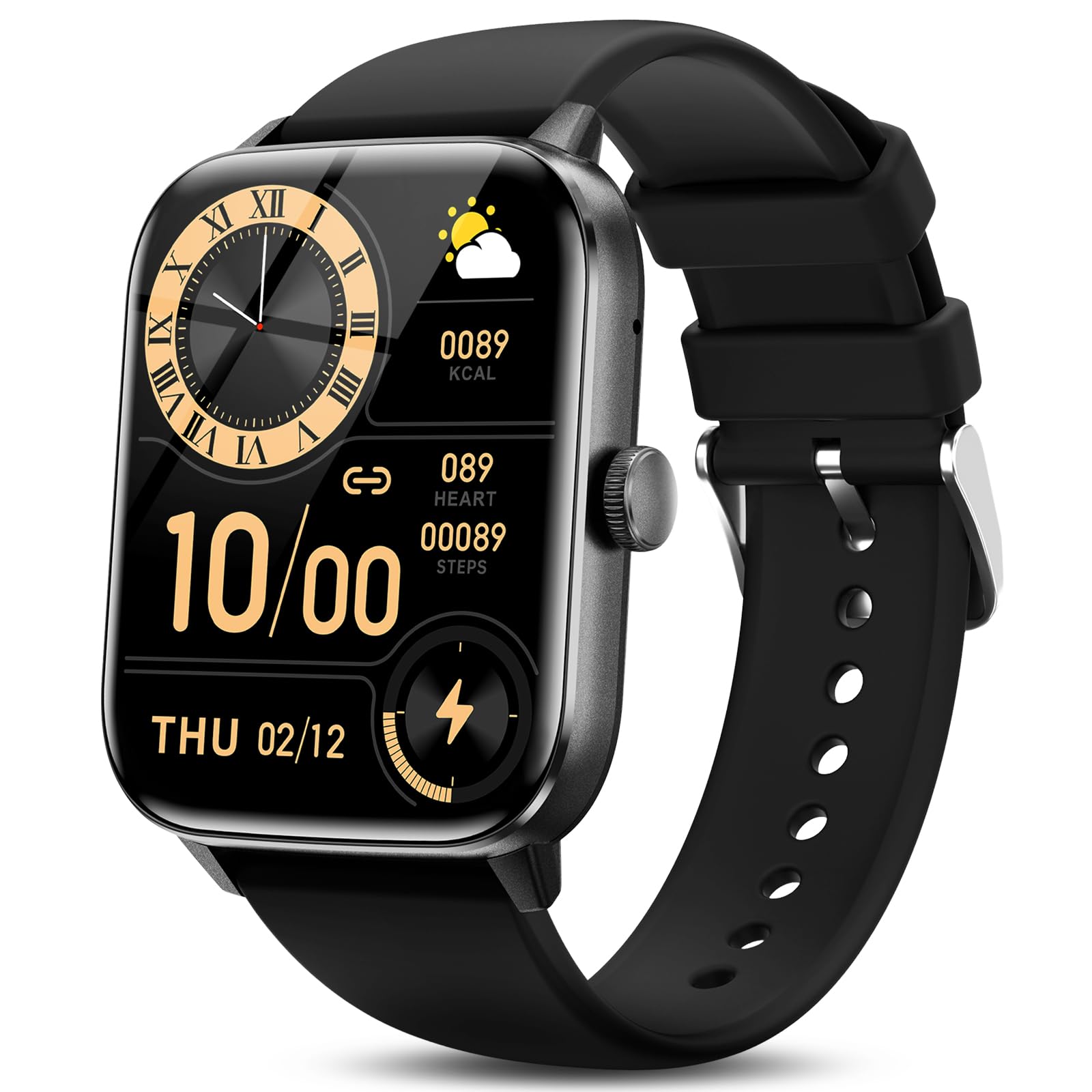 zaisia Smartwatch Uomo Donna, 1,91'' Orologio Smartwatch con Effettua/Risposta Chiamate, 100+ Modalità Sportivo Smart Watch con Contapassi/Cardiofrequenzimetro, IP68 Fitness Tracker per Android iOS