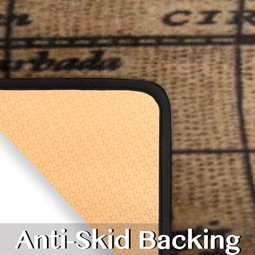 Miniatura 4 de GUYOS Tapete de cocina con patrones de mapa vintage 2 piezas tapetes acolchados antifatiga para suelo de cocina de 47 x 17 pulgadas29 x 17 pulgadas,