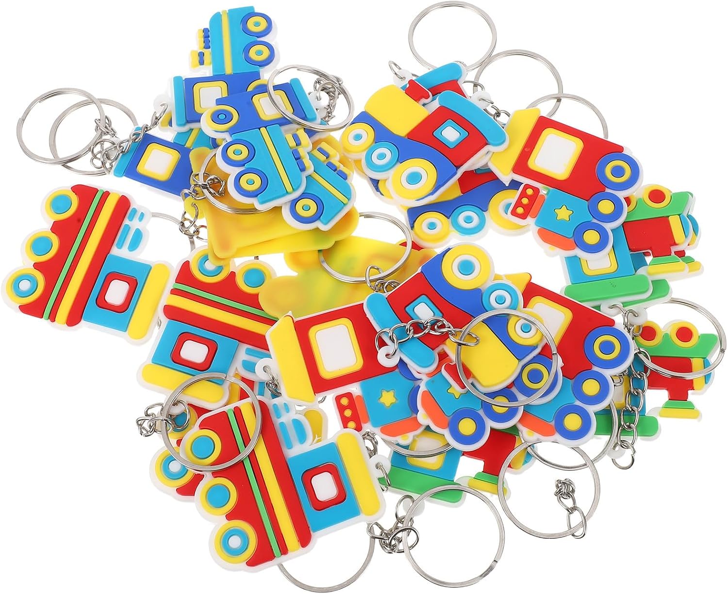 24pcs Cute Cartoon Car Keychain Pvc Novelty for Travel Gear