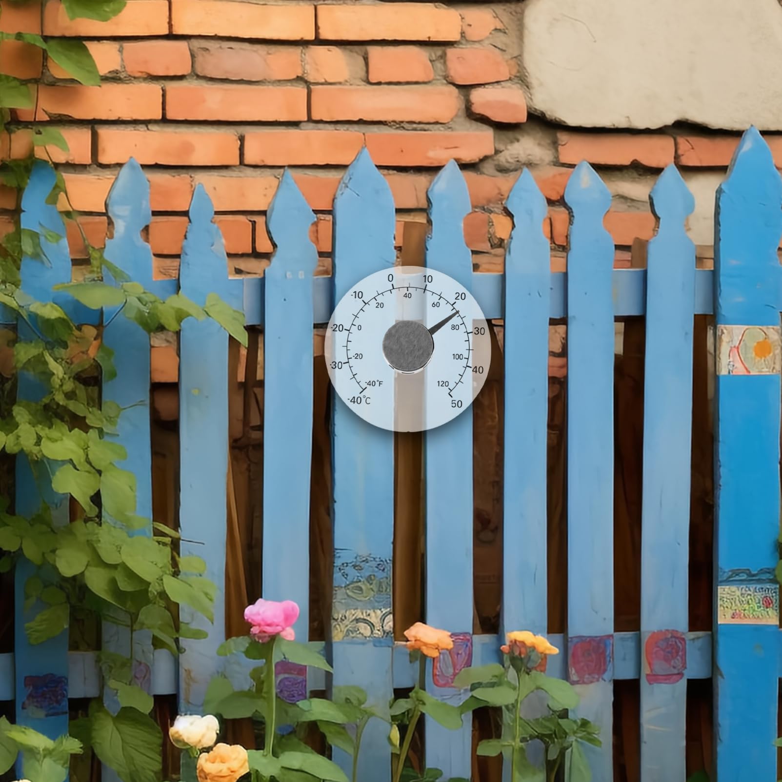 ibasenice 4 Stück Wasserdichtes Thermometer Temperatur-Thermometer im Freien Zimmer Innen für Zuhause Außenfenster Haus Plastik