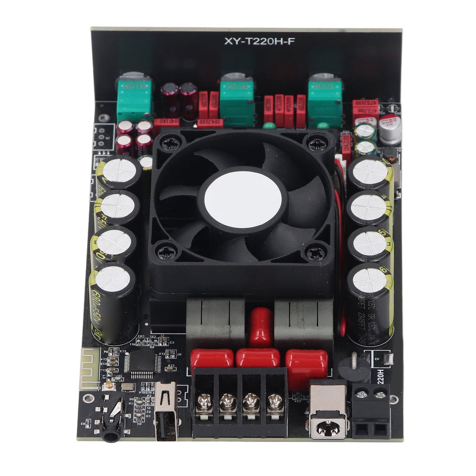 Cocoarm Carte d'amplificateur de Son Bluetooth, Module de Carte d'amplificateur Bluetooth ABS 220 W Double Canal DC12 36 V Entrée USB AUX Contrôle des Aigus des Basses pour TV, Ordinateur Portable,