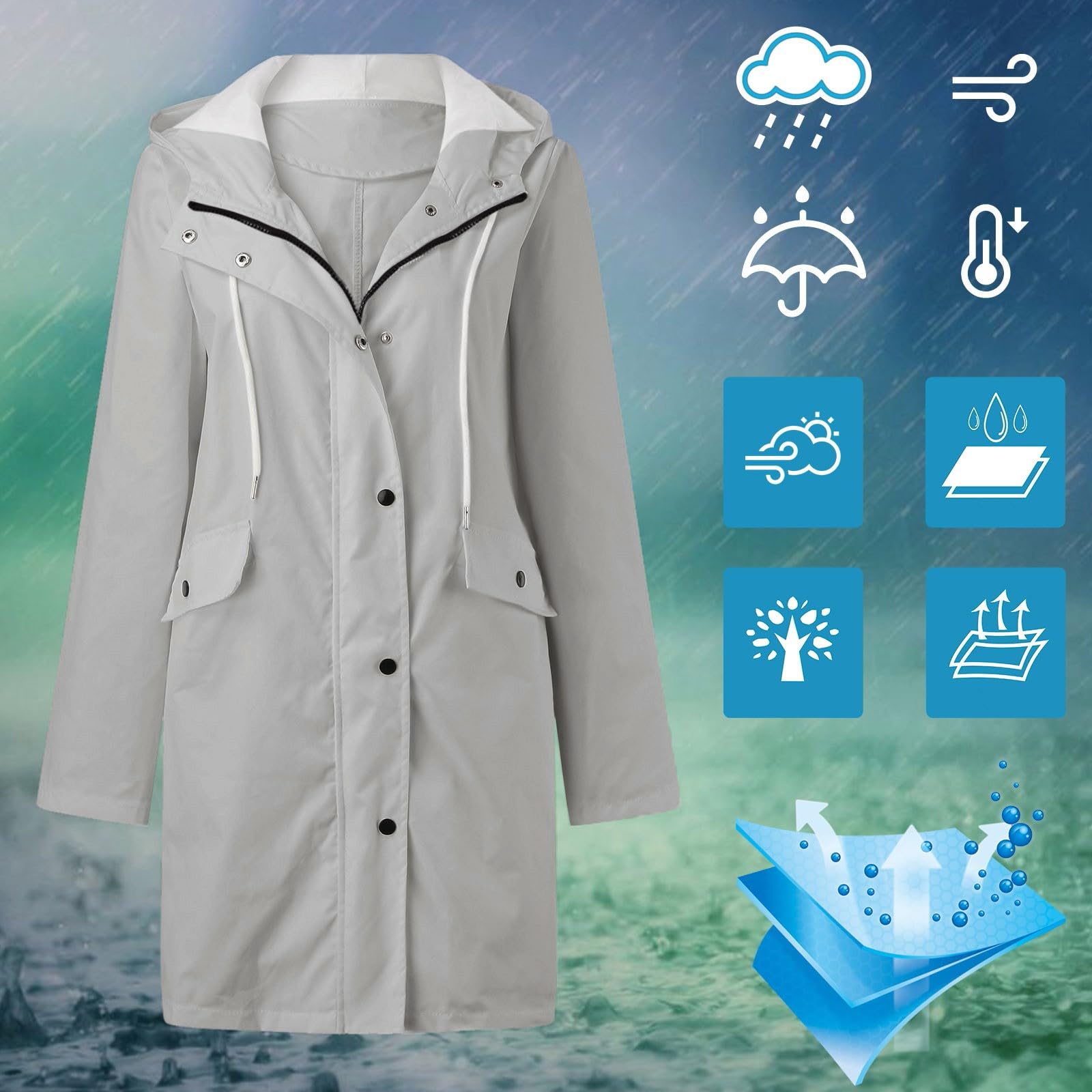 Chaqueta Impermeable Para Mujer, Transpirable, Tallas Grandes, Impermeable, Softshell Negra, Amarilla Exteriores, De Transición, Ligera Parka Mujer Chubasquero Rojo Chaquetones Casual