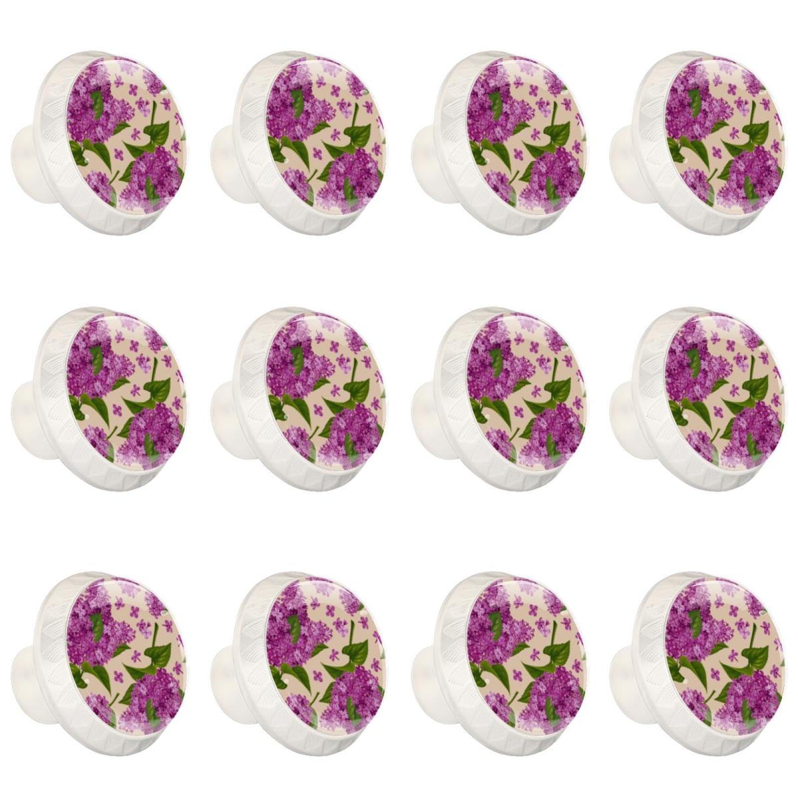 Boutons de tiroir ronds en cristal transparent par 12 pour cuisine et meubles