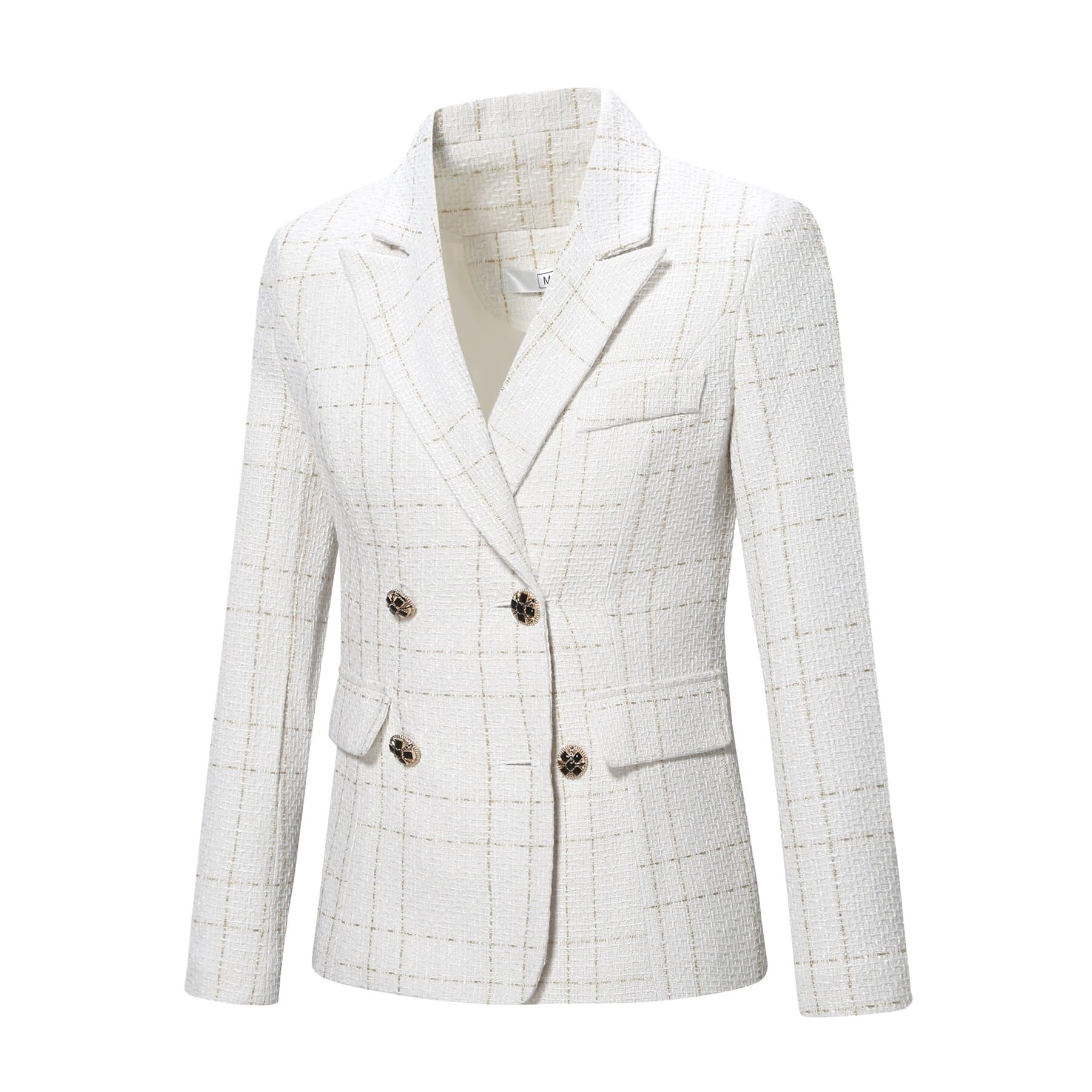 YYNUDA Abito da donna blazer tweed elegante blazer giacca plaid casual a maniche lunghe da donna giacca per ufficio