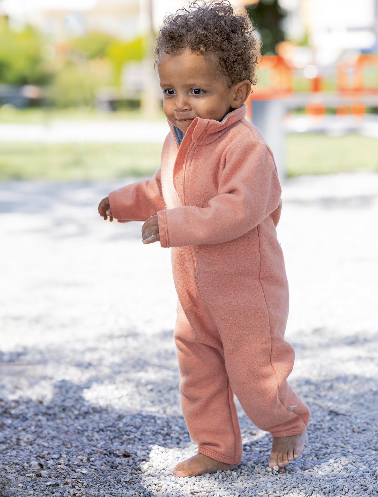 Disana WALK-ANZUG Kinder-Overall Wollwalk Reißverschluss | 100% Bio-Merinowolle | Frühjahr Sommer Herbst | Kinnschutz | Baby Kleinkind Unisex | Made in Germany | GOTS IVN Best