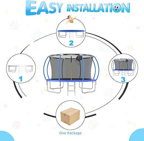Miniatura 83 de Tranpoline - Tranpoline para exteriores de 16 pies, 14 pies, 12 pies, 10 pies, para niños y adultos, capacidad de peso de tranpoline de 300 a 1000