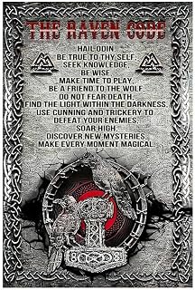 The Code of Raven Viking Aesthetic Room Wall Poster Fall Home Decor Coffee Bar Man Cave Diner Garage Metal Tin Sign 8x12 Inch
