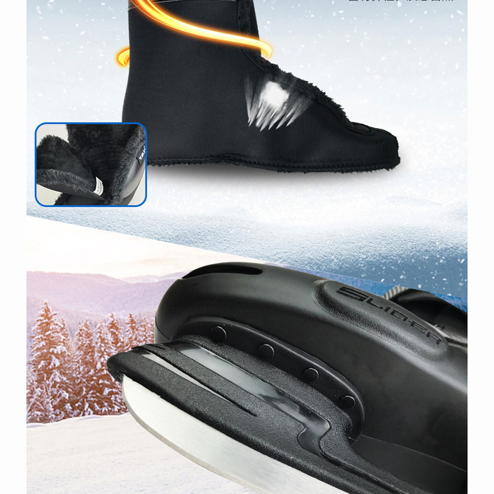 Patins à Glace Artistiques ,Patins à Glace,Patin a Glace Loisir Polyvalent,Stables Support de la Cheville,de laçage rapide et boucle push-lock,Hockey sur Glace ou Patinage Artistique Amateur