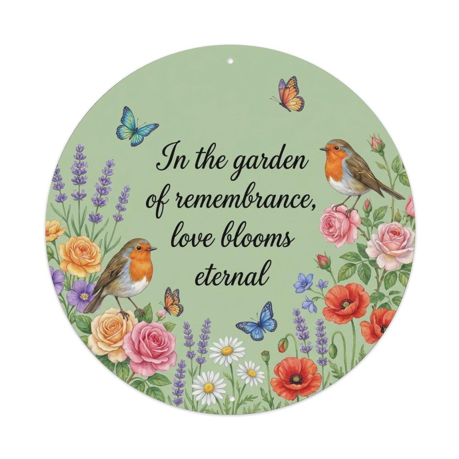Metal Tin Sign European Robin Garden Sign Heaven Love Garden
