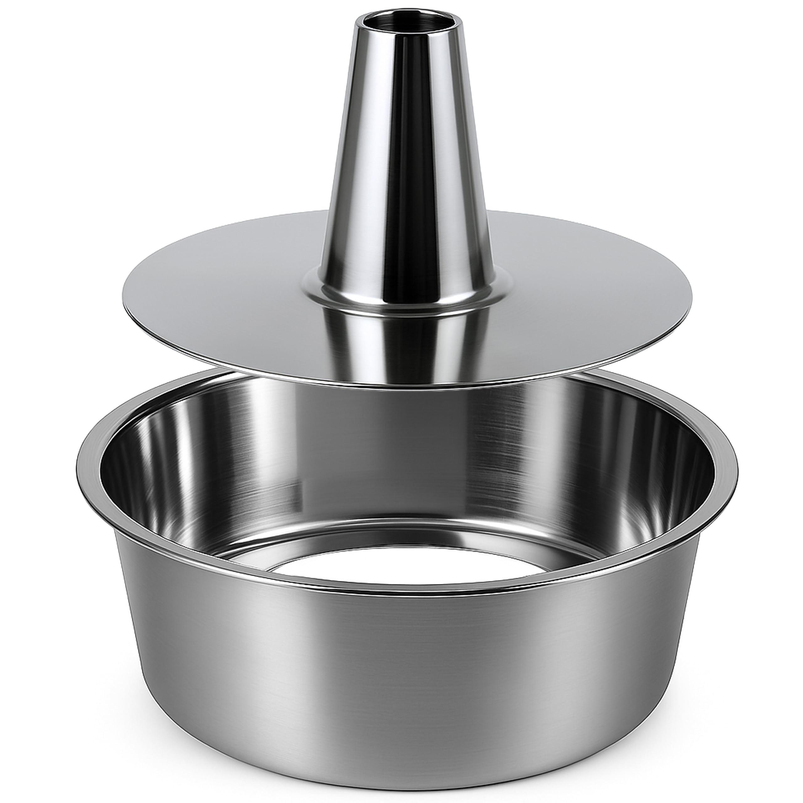 immer Edelstahl Kuchenform mit Hebeboden – Angel Cake & Gugelhupf Backform, hochwertige Chiffon Cake Form, auslaufsicher, PFAS-frei, langlebig, spülmaschinenfest, hitzebeständig, Ø 28 cm