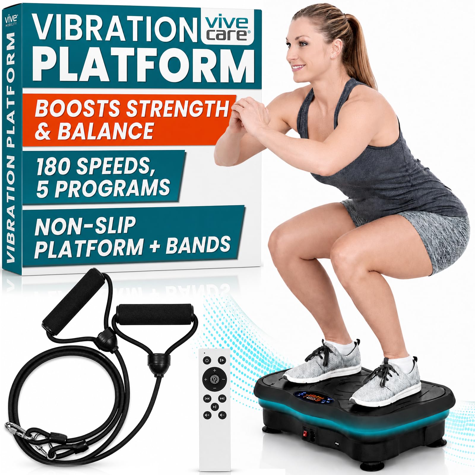 Plateforme de vibration VIVE à intensité réglable pour tonifier le corps - 8