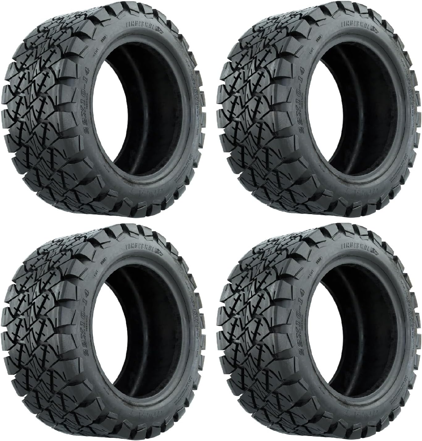 GTW Timberwolf 22 inch Golf Cart All Terrain Tire | 22x10-10 | A/T Tire | 4-Ply | Universal Fitment with 10 inch Wheels | Set of 4