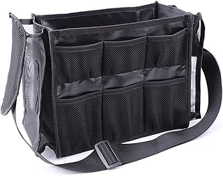 プロ用 ヘアメイクバッグ コスメポーチ 化粧ポーチ 現場バッグ 大容量 肩掛け メイクスタジオバッグ 収納バッグ 美容師 美容用品 保管ポケット 工具袋 化粧ツール 仕事用