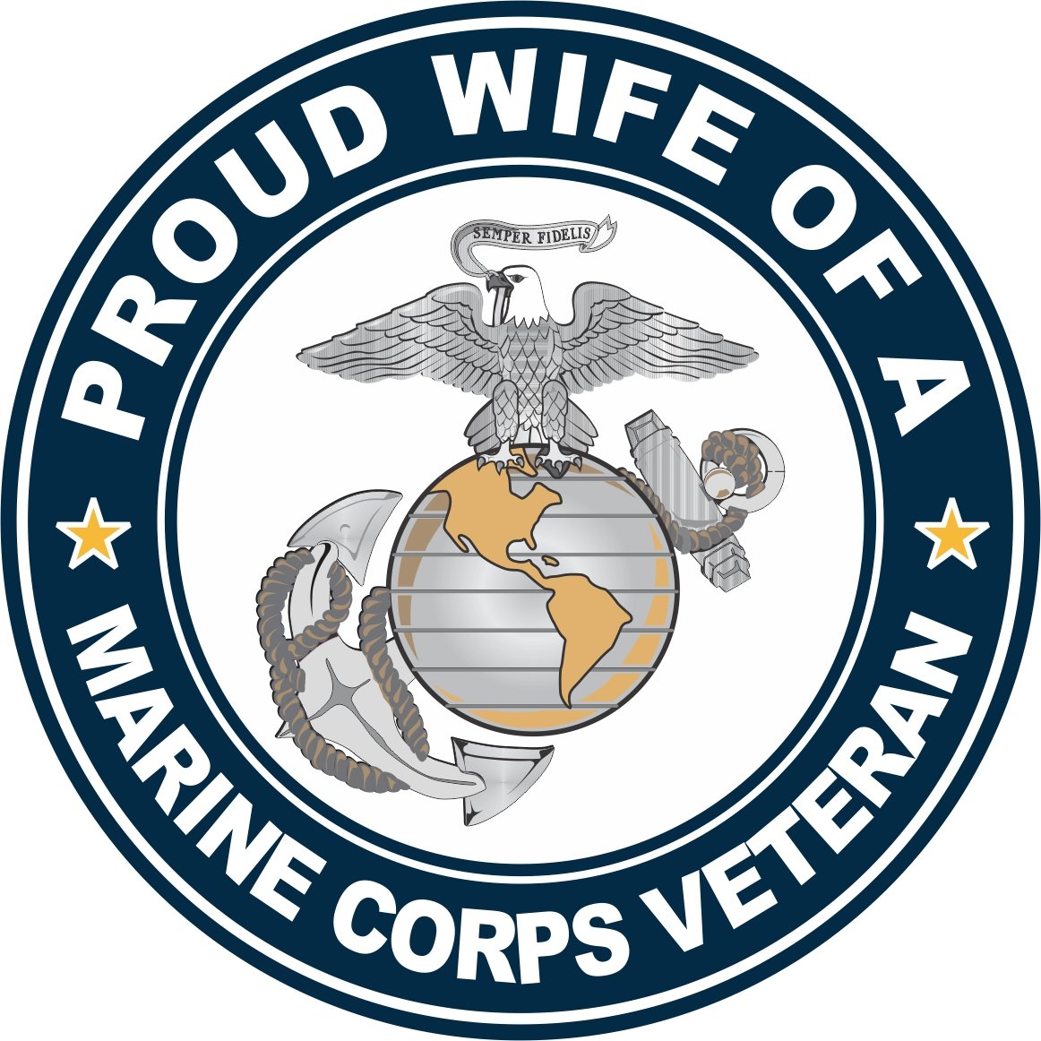 US Marine Corps Veteran Proud Wife 5.5 Inch Decal