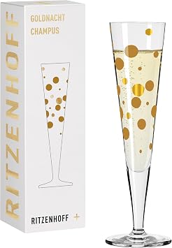 RITZENHOFF Goldnacht No. 41 1071041 Champagne Glass 200 ml Designer Item with Real Gold Made in Germany