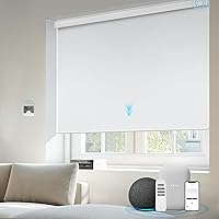 Vista 8 de Persianas motorizadas de filtrado de luz compatibles con Alexa Google, persianas inteligentes automáticas, control remoto, 70% opacas, color blanco
