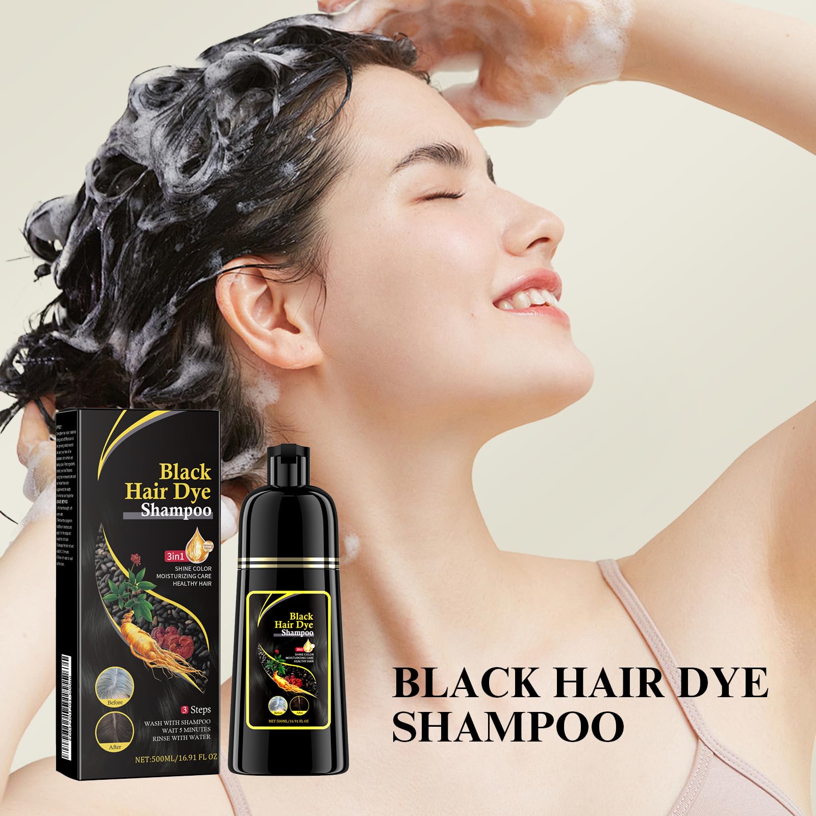 Amazon.com: jaysuing Champú de tinte para el cabello 3 en 1, 16.91