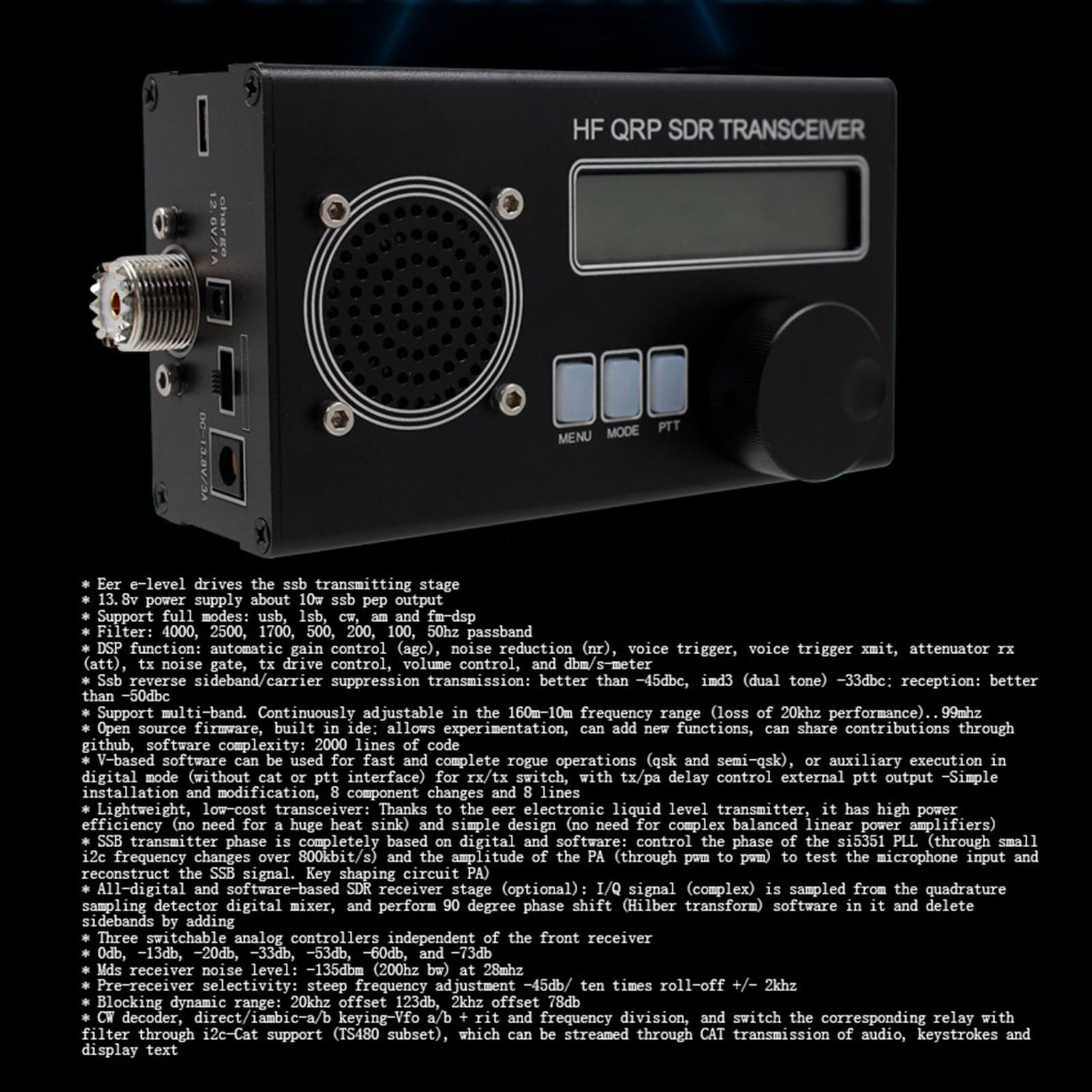 Amazon.co.jp: SDR トランシーバー、QRP トランシーバー 100