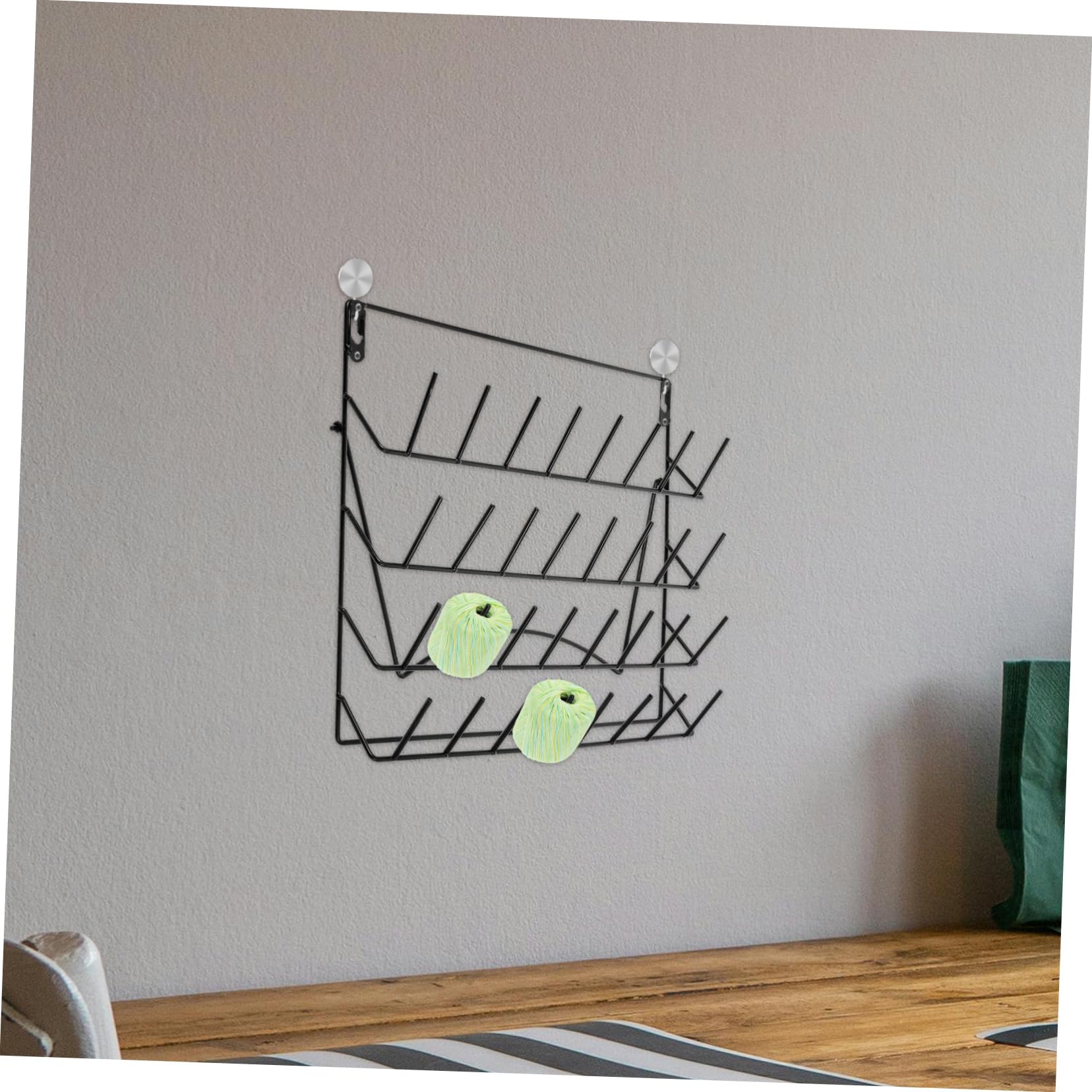 Sosoport Estante de Pared para Laboratorio 24 Ganchos, Hierro Negro
