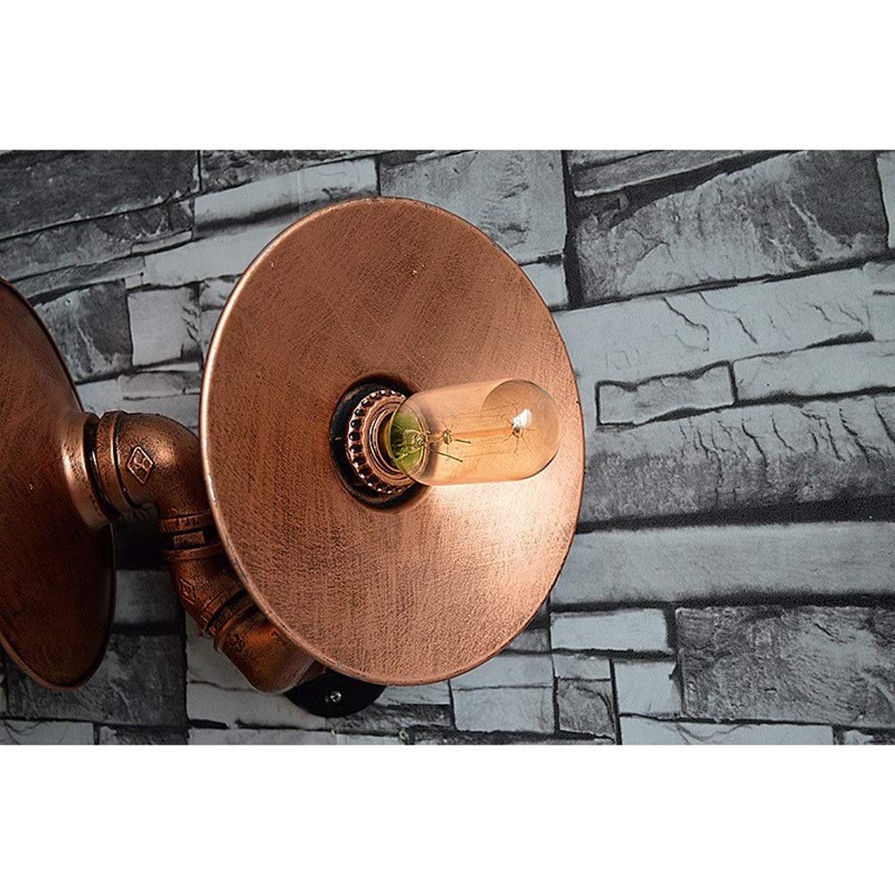Lámpara de Pared de 2 Luces Lámpara de Pared de Tubo de Hierro Forjado Vintage Loft Industrial Restaurante Creativo Personalizado Bar Sótano Escalera Pasillo E27 Aplique de Pared Iluminación