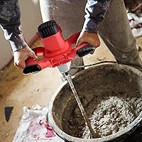 Vista 7 de Concrete Mixer 2100W Cement Mixer,Handheld Concrete Mixer for Drill,with 6 Adjustable Speed,Portable Electric Cement Mixer for Mixing Mud,Mortar