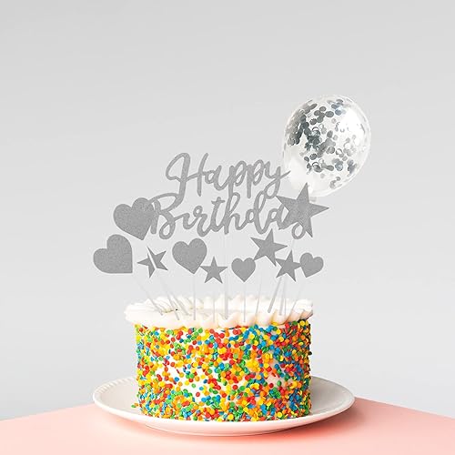 Miniatura 6 de ZERODECO Decoraciones de cumpleaños plateadas, globos de papel de aluminio de feliz cumpleaños, mantel con flecos, cortinas brillantes, bandera de