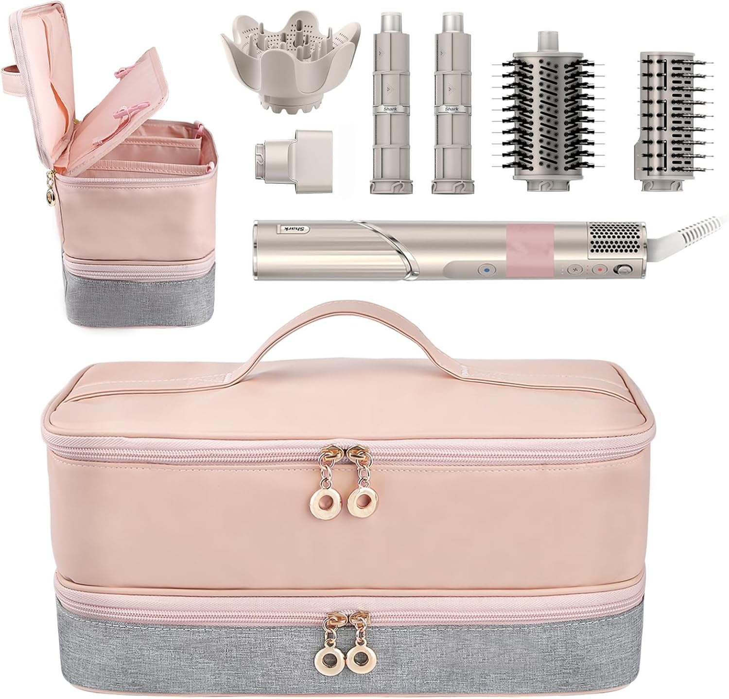 Travel Carrying Case for Shark Flex Style, Double Layer Storage Case for Shark SpeedStyle Hair Dryer Attachments,Portable Storage Organizer Bag for Shark Flexstyle/Dyson Airwrap Styler Travel Carrying Case for Shark Flex Style, Double Layer Storage Case for Shark SpeedStyle Hair Dryer Attachments,Portable Storage Organizer Bag for Shark Flexstyle/Dyson Airwrap Styler