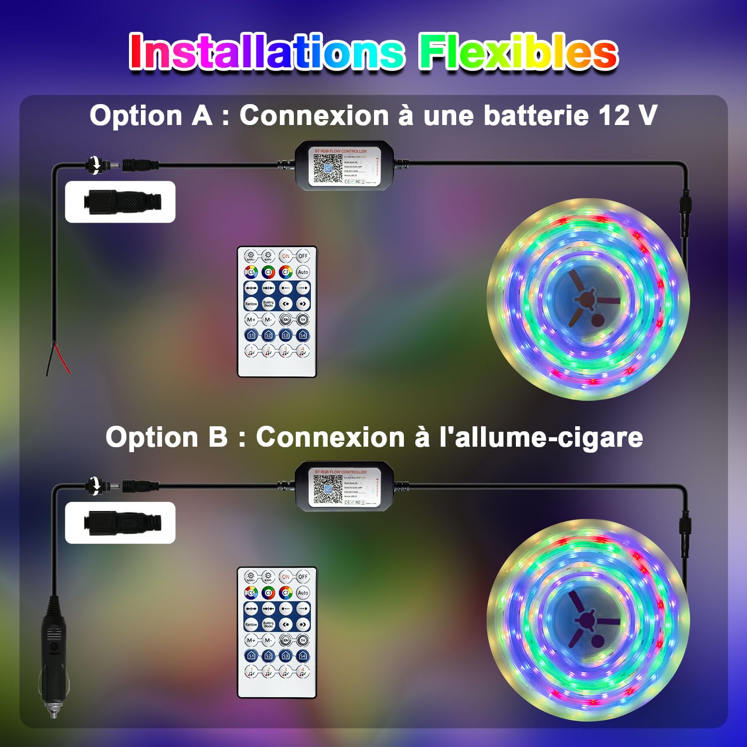 Lichaser 12V Bande LED Camping Car IP67, Lampes éclairage pour Camping Car RGB+IC avec Application et Télécommande, Convient pour l'éclairage Intérieur et extérieur des Caravanes de Camping-car (5m)