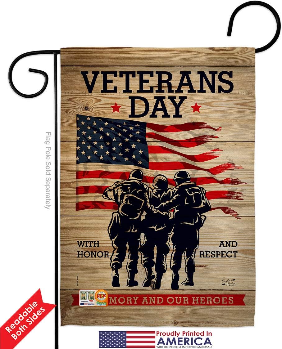 Memony Our Heroes Garden Flag Pack Armed Forces Day All Branches Support Honor United State American Military Veteran Troops House Banner Small Yard Gift Double-Sided, Made in USA