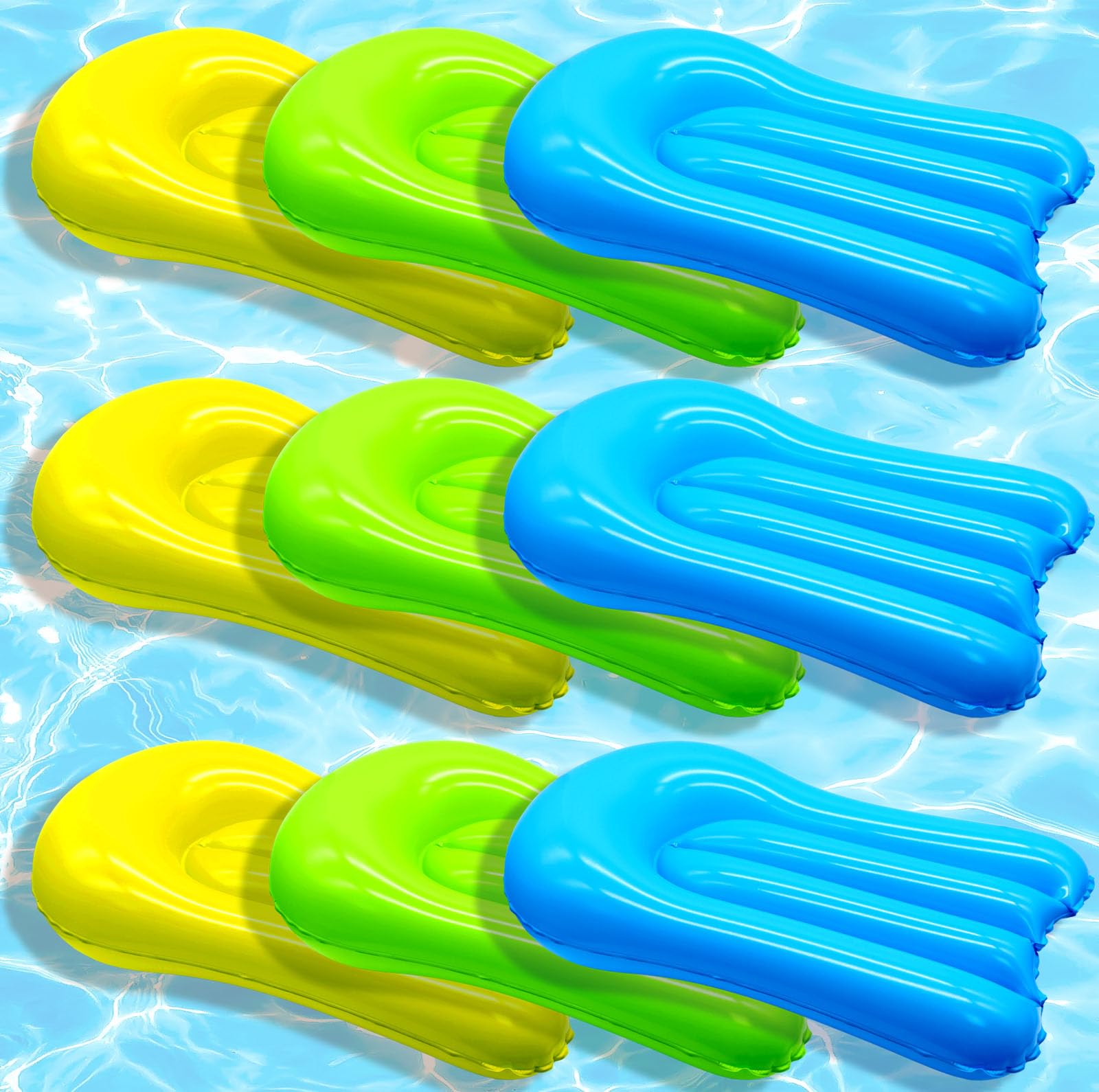 9 Pack Aufblasbare Body-Boards für Wasserrutschen, Bodyboard für Rutschrutsche, Pool Inflatables