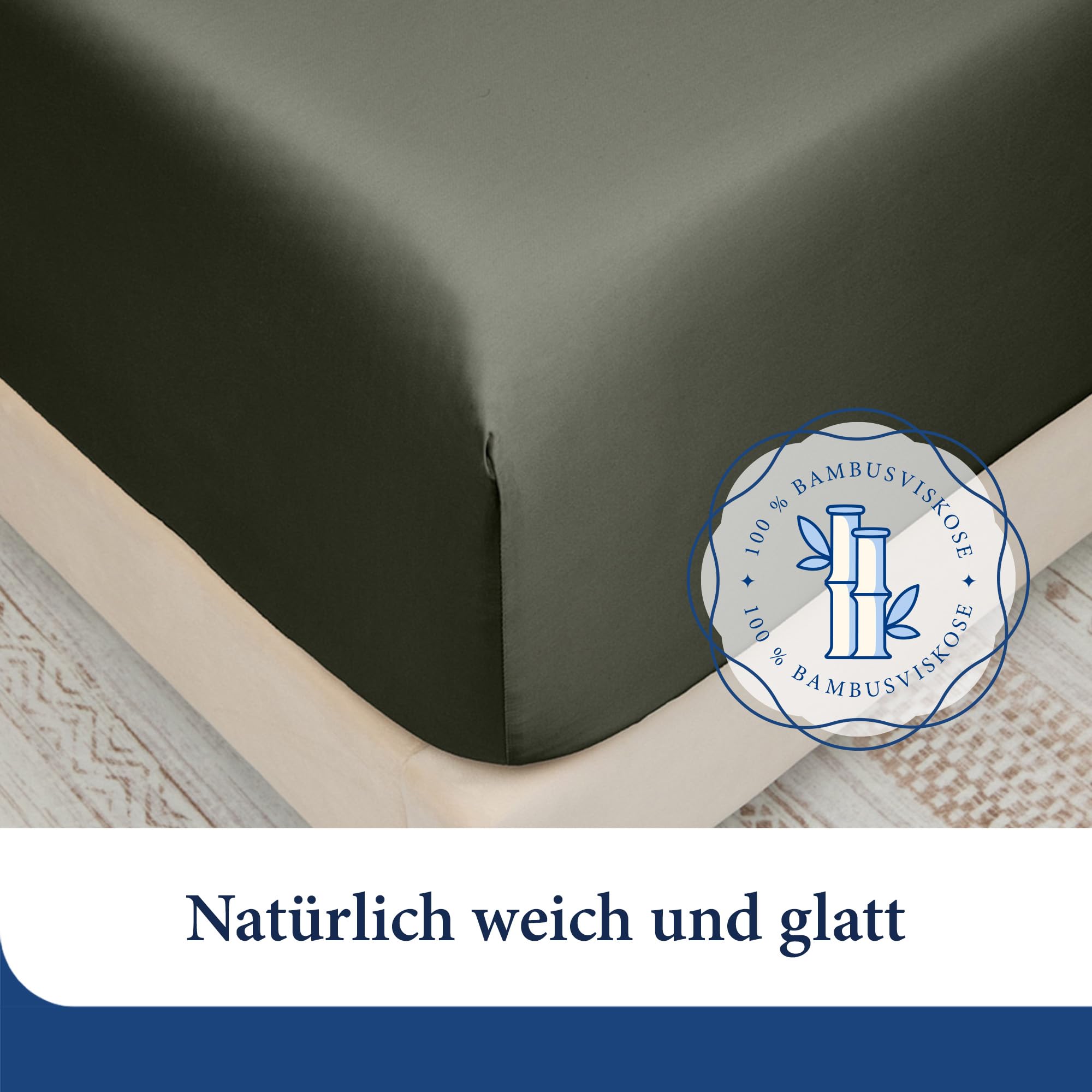 Cosy House Collection 100% Viskose aus Bambus Spannbettlaken – Kühlend, atmungsaktiv, seidig weich – mit tiefen Taschen