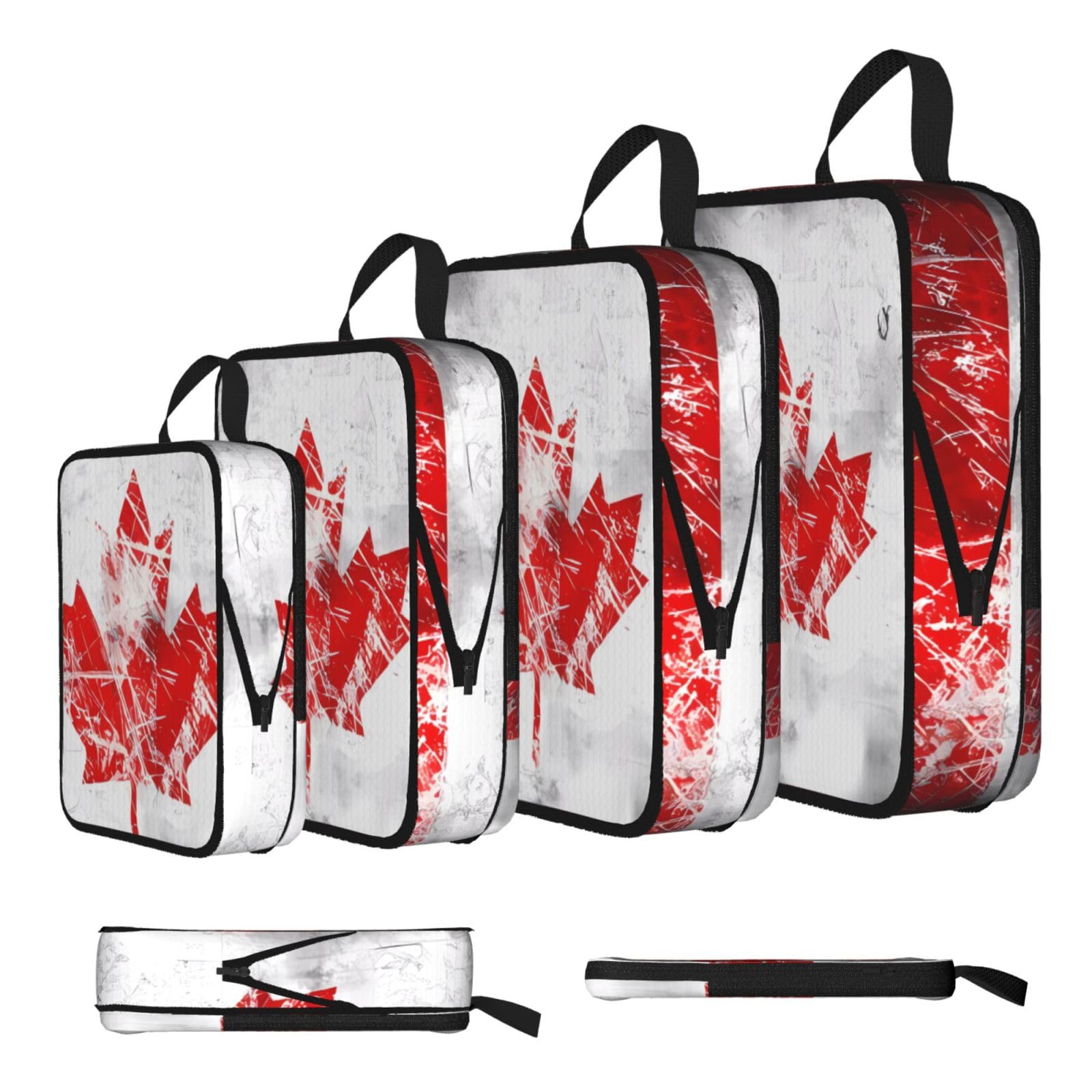 Retro Canada Flag Compression Packing Cubes 4 Piece Set