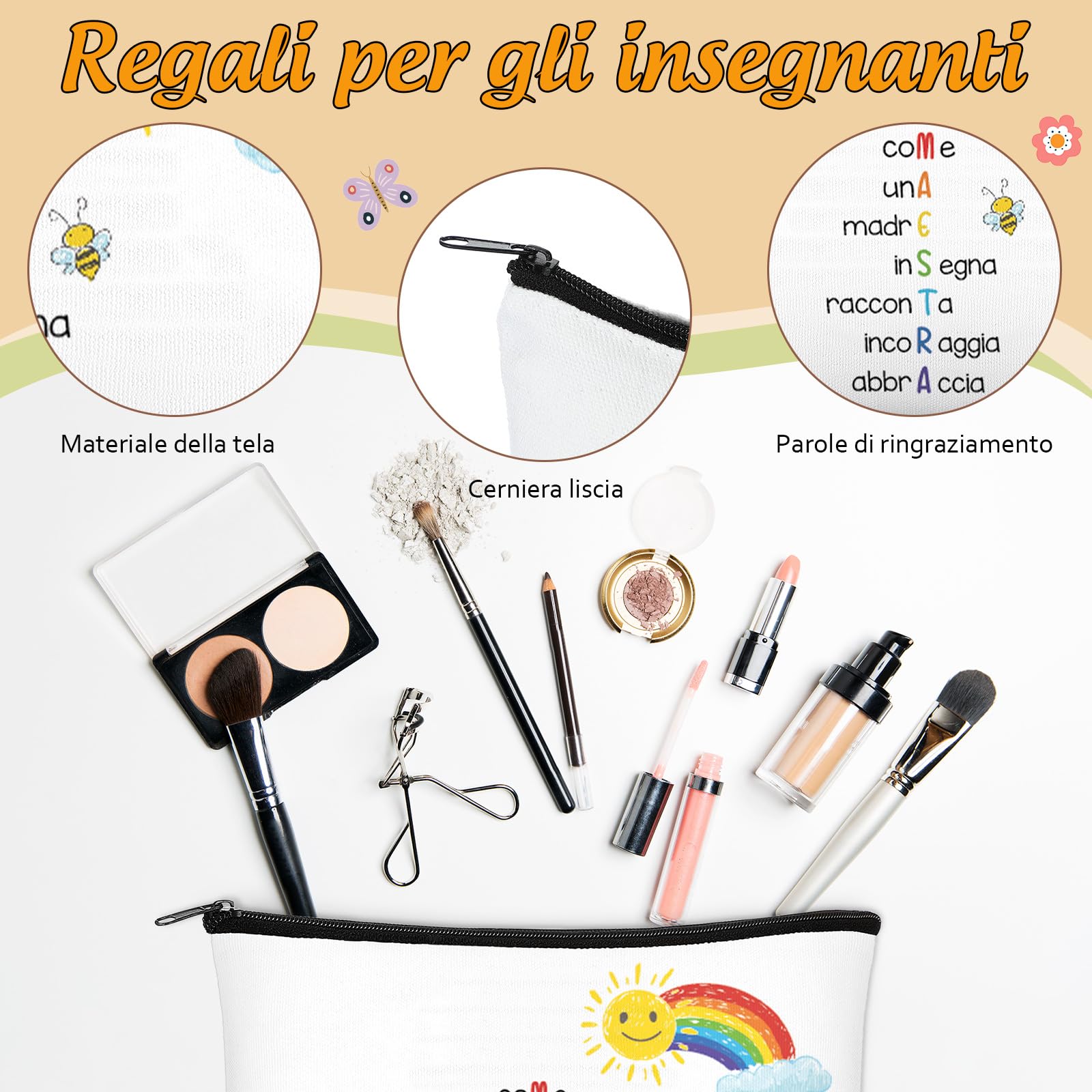 Xuniea 2 Pezzi Regalo di Natale per Amici Inclusi Portachiavi Amico e Borse per Cosmetici Regali di Compleanno per Amici Adatti a Collega e Amici durante la Stagione delle Lauree Natalizie