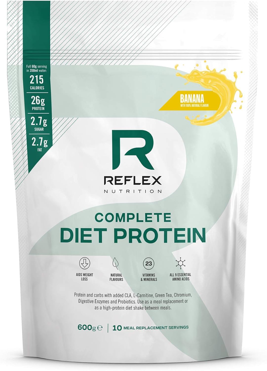 ReflexNutrition Diet Shake | Diet Meal Replacement Shake | Diet Protein Powder (Banana) (600g)