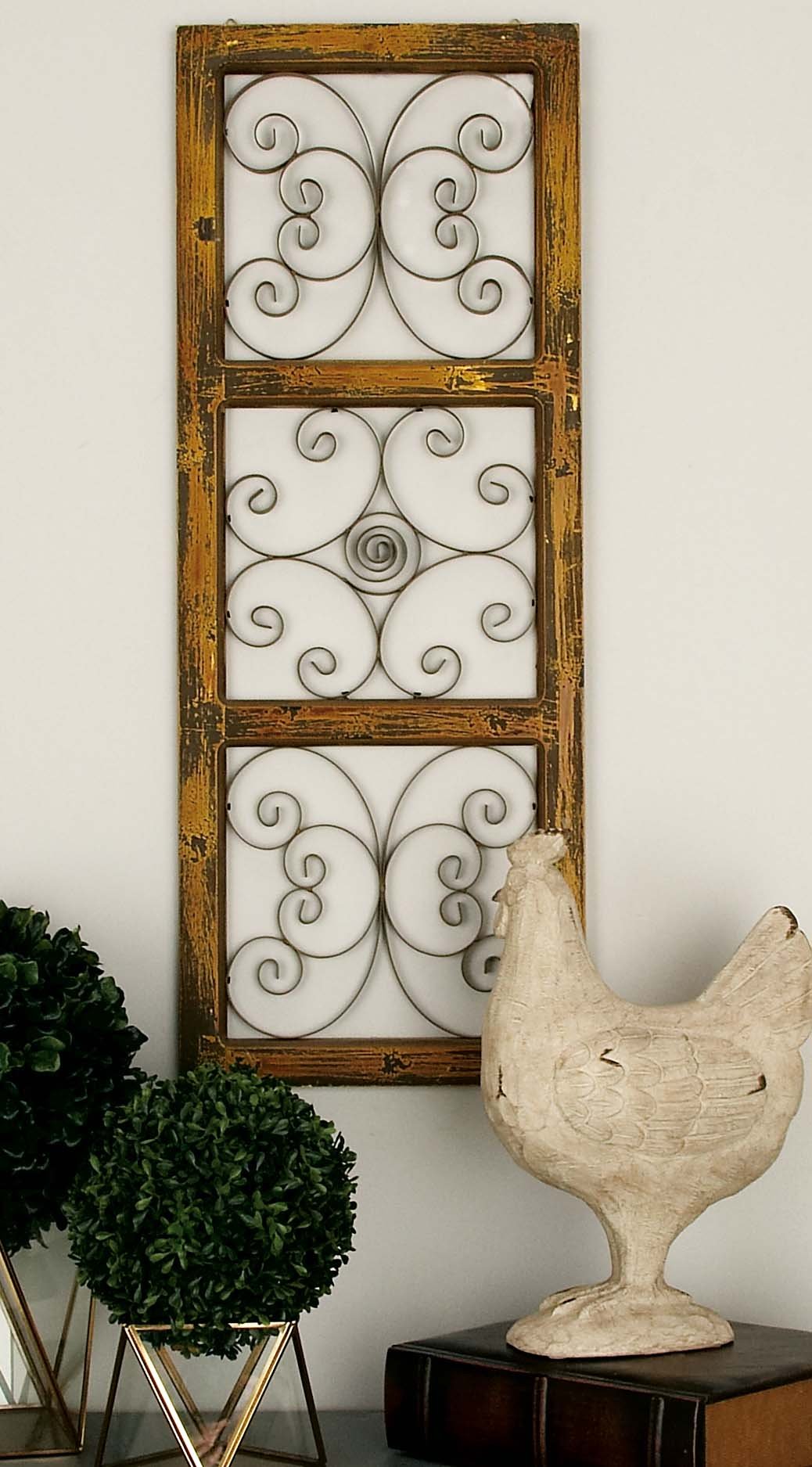 Deco 79 55258 Wood Metal Wall Panel, 14" x 36",Brown