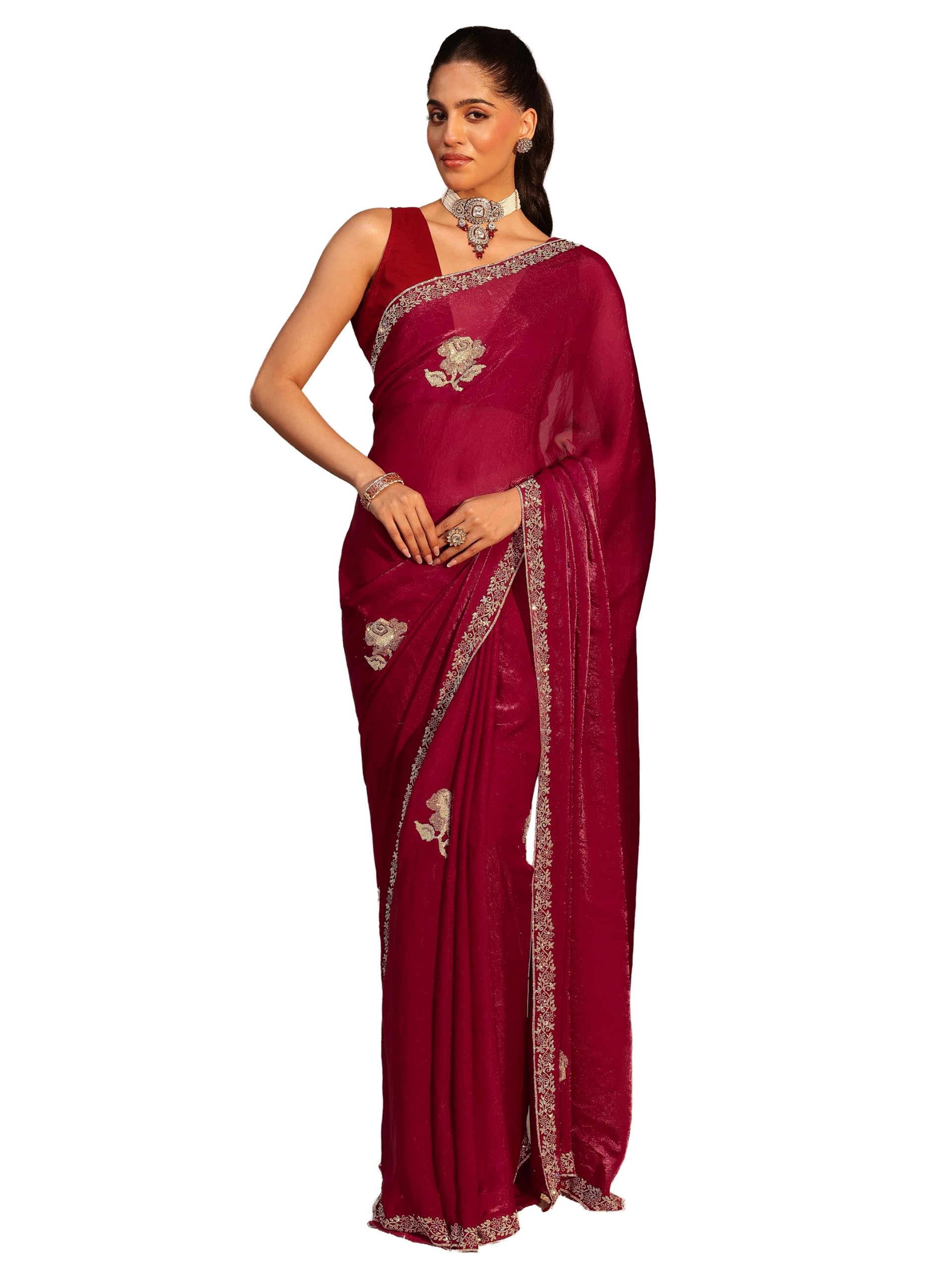 libas Solid Tissue Saree for Women With Unstitched Blouce Piece | Traditional Saree for Festive & Wedding-picture-21