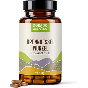 Nettle Root Capsules High Dose - 400 mg 101 Extract per Capsule 1600 mg Daily Dose Equivalent to 16000 mg Raw Root 120 Vegan HPMC Capsules Dorado Superfoods