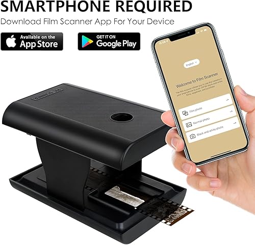 Miniatura 2 de DGODRT Escáner móvil de película y diapositivas de 1.378 in para diapositivas antiguas a JPG, escáner plegable de diapositivas y negativo con