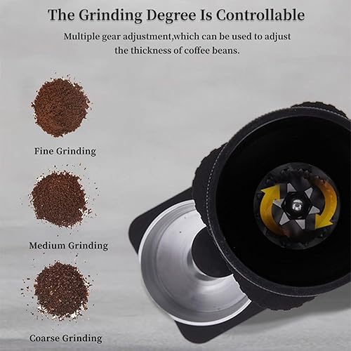 Miniatura 8 de Molinillo de café eléctrico recargable de acero inoxidable rebaba ajustable regalo portátil Navidad USB recargable