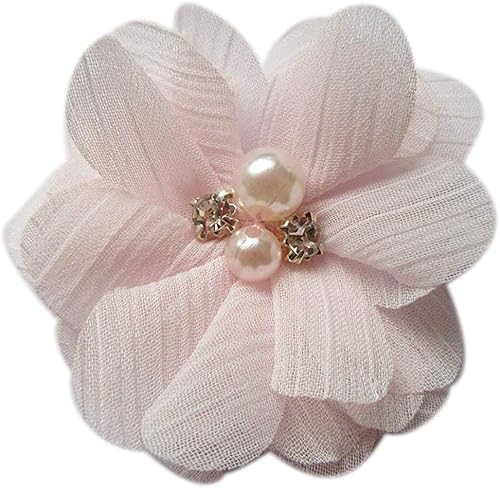 Miniatura 3 de yycraft Pack de Flores de estrás de 2 pulgadas con perla para manualidades rosado bebé 2