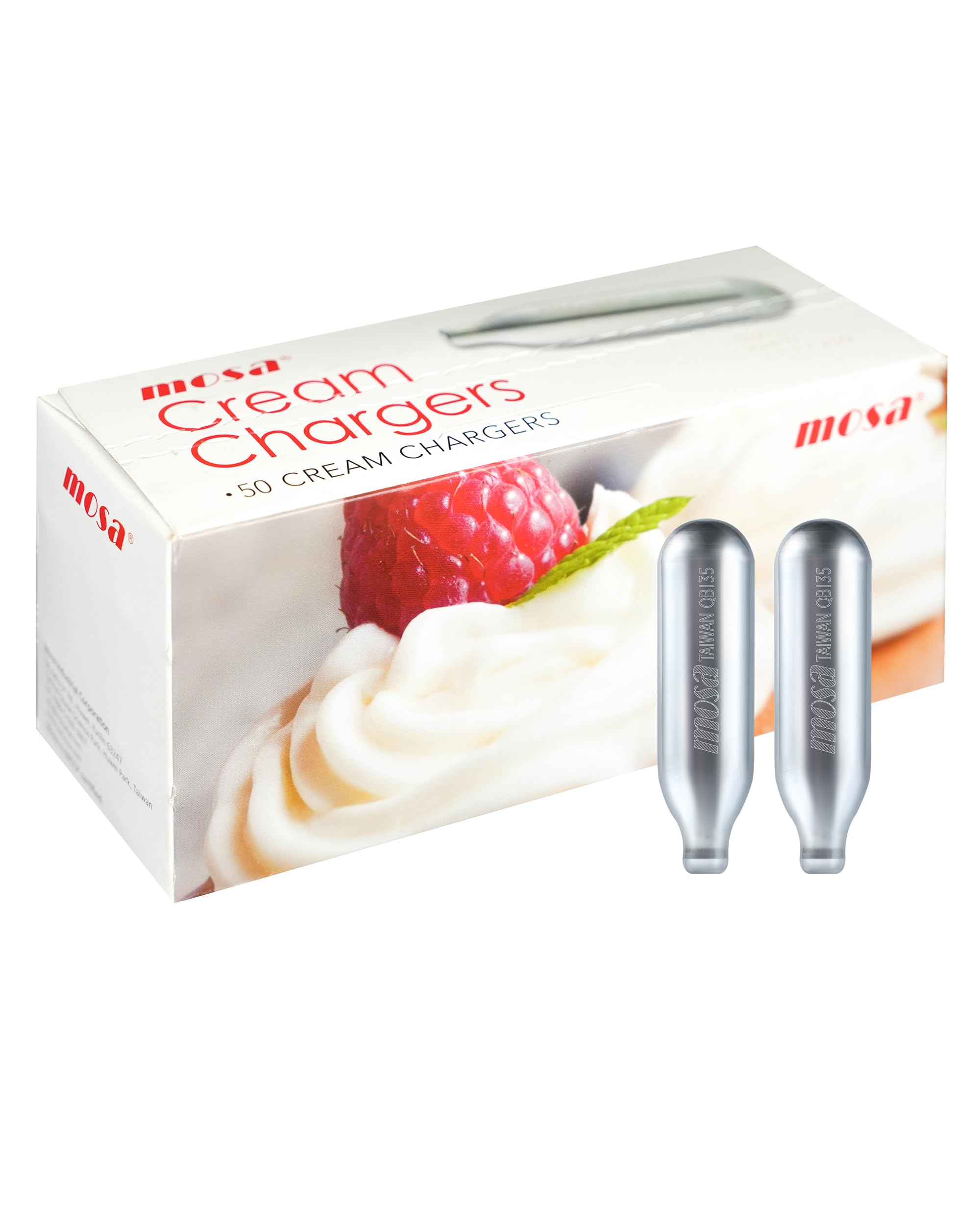 mosa 8g, 50 Packs Premium Cream Whipping Capsules for Professional-Grade Whipped Cream Makers – Perfect for Desserts, Beverages, and Gourmet Dishes