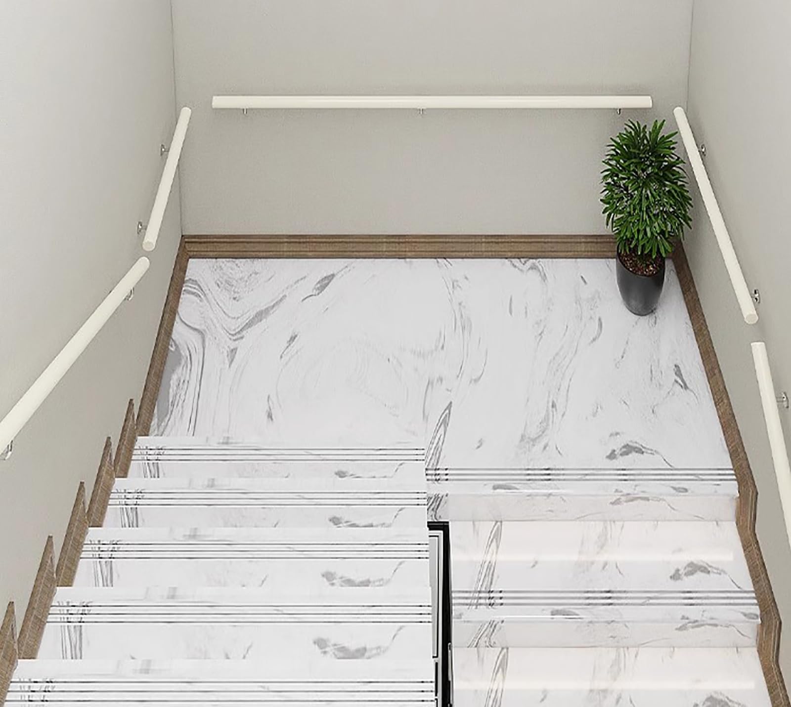 4 m 2,4 m 3,6 m 3 m 1,5 m 1,8 m Bannisterschiene für Treppen aus Holz, Wandhalterung, robuster Treppenhandlauf, Treppenstützstangen für ältere Menschen/Kinder, komplettes Set (Farbe: Walnussholz