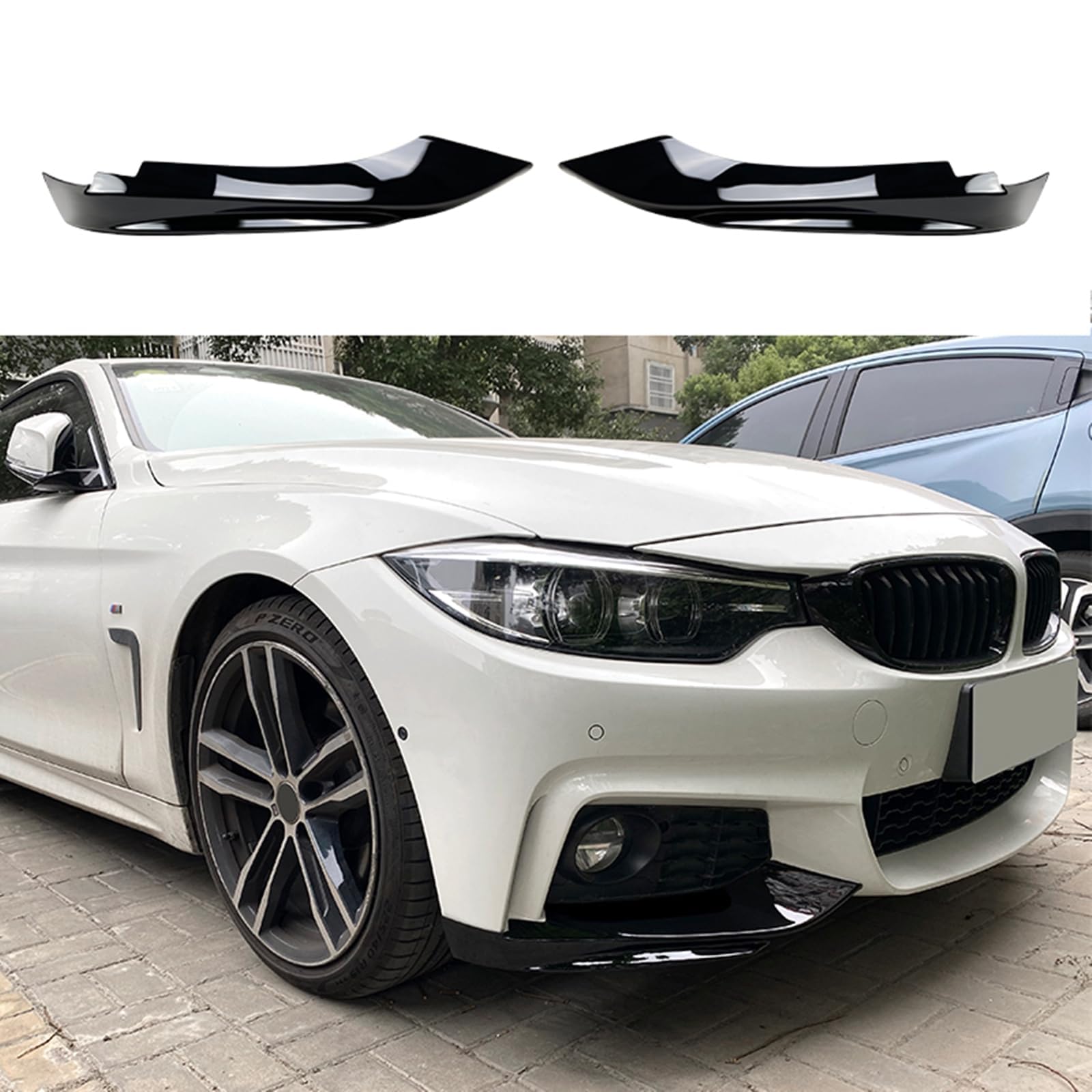 Auto Spoiler Frontali per BMW Serie 4 F32 F33 F36 M-Tech 2014-2020,Paraurti Anteriore Splitter Spoiler Lama Labbro Paraurti Anteriore
