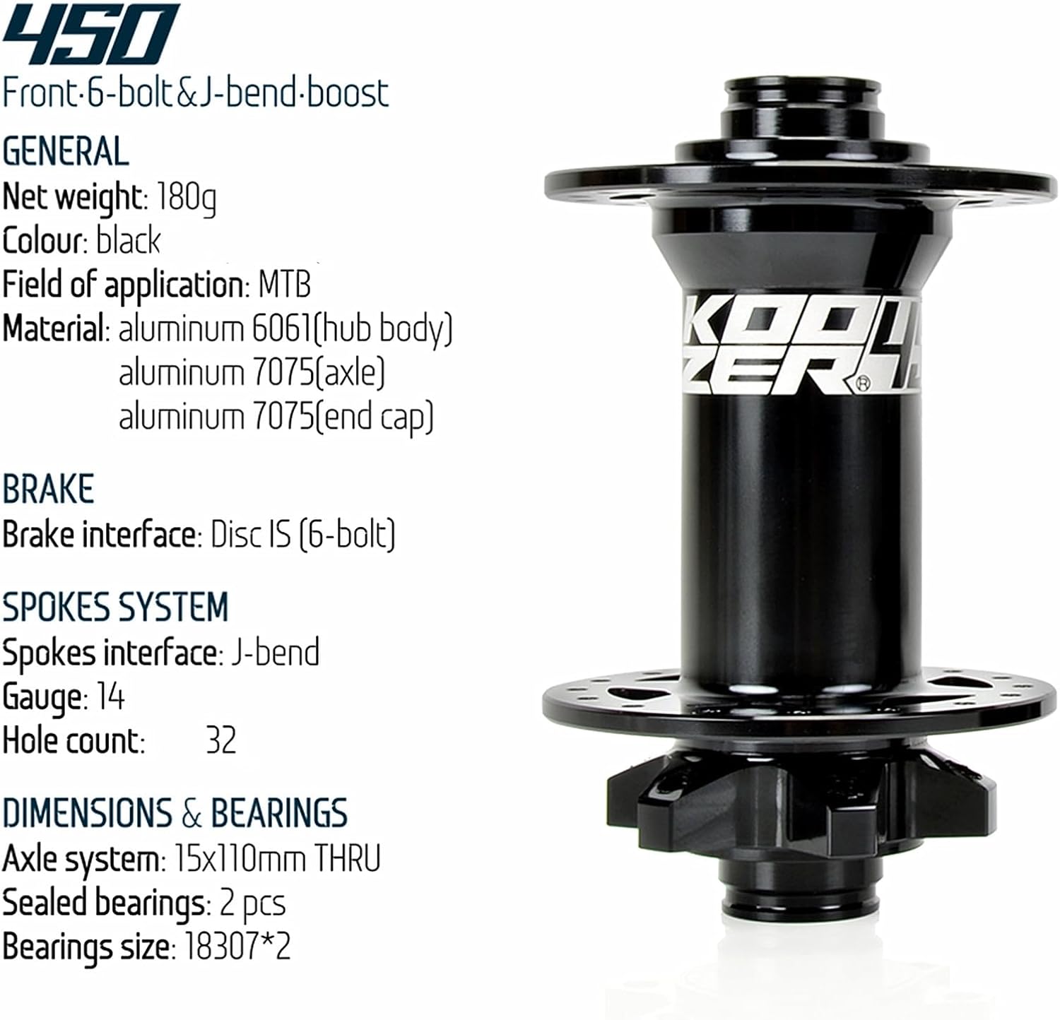 XM450 MTB Rear Hub 12x148 Boost/MTB Front Hub 15x110 Thru,Mountain Bike Hub 32 Hole J-Bend 6 Bolt Disc Brake HG Hub Compatible with Shimano 8-11 Speed