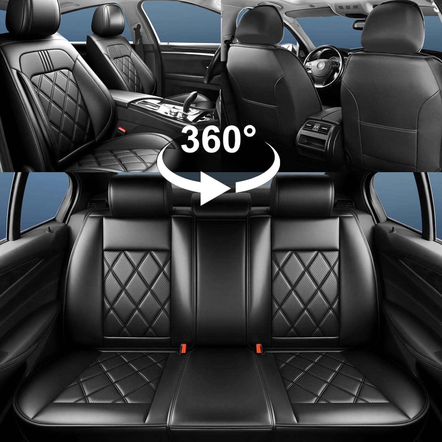 4Runner Car Seat Covers Custom Fit for Toyota 4Runner 2003-2026, Premium Full Coverage Leather Automotive Seat Protectors, All Seasons Waterproof Breathable, Airbag Compatible (Full Set, Black)