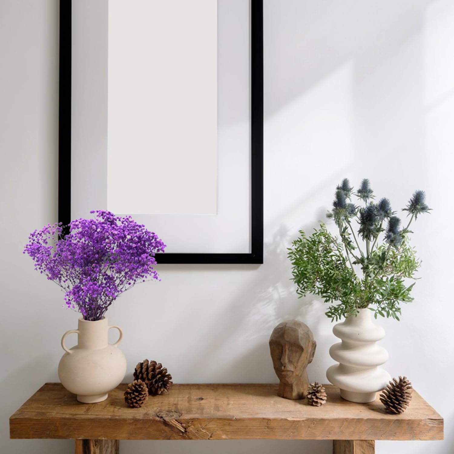 TooGet Fiori secchi naturali Babys Breath Bouquet Rami di Gypsophila per la decorazione della casa, matrimonio, decorazione della tavola, corona floreale fai da te, fiori secchi sfusi per vaso