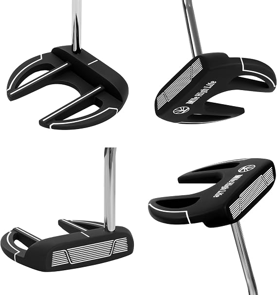 Mile High Life Golf Putter Right-Handed Matte Black with Aim Line & Grip