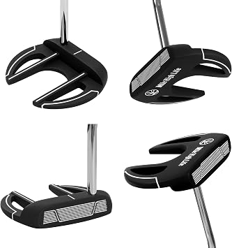 Mile High Life Golf Putter Right-Handed Matte Black with Aim Line & Grip